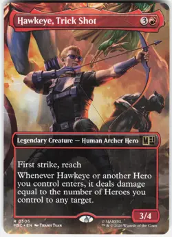 MAGIC MTG HAWKEYE, TRICK SHOT (BORDERLESS) 506 COMMANDER: MARVEL SUPER HEROES - Image 1