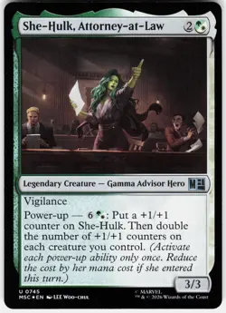 MAGIC MTG SHE-HULK, ATTORNEY-AT-LAW 745 COMMANDER: MARVEL SUPER HEROES FOIL - Image 1