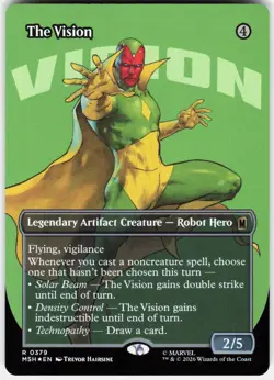 MAGIC MTG THE VISION (BORDERLESS) 379 MARVEL SUPER HEROES FOIL - Image 1