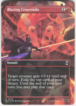 MAGIC MTG BLAZING CRESCENDO (BORDERLESS) 340 MARVEL SUPER HEROES FOIL - Image 1