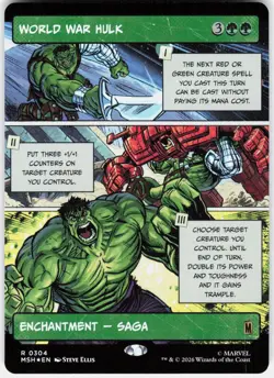 MAGIC MTG WORLD WAR HULK (BORDERLESS) 304 MARVEL SUPER HEROES FOIL - Image 1