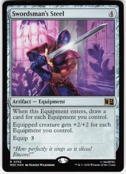 MAGIC MTG SWORDSMAN'S STEEL 752 COMMANDER: MARVEL SUPER HEROES FOIL - Image 1