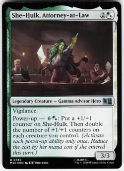 MAGIC MTG SHE-HULK, ATTORNEY-AT-LAW 745 COMMANDER: MARVEL SUPER HEROES FOIL - Image 1
