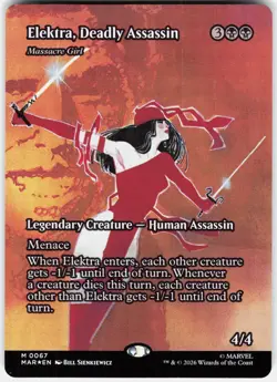 MAGIC MTG ELEKTRADEADLY ASSASSIN MASSACRE GIRL BORDERLESS 67 MARVEL FOIL - Image 1