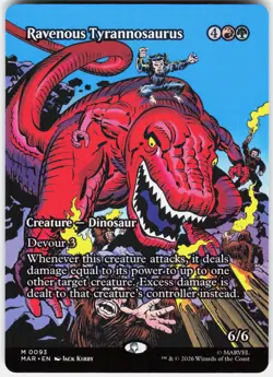 MAGIC MTG RAVENOUS TYRANNOSAURUS (BORDERLESS) 93 MARVEL UNIVERSE ETERNAL-LEGAL - Image 1