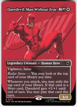 MAGIC MTG DAREDEVIL, MAN WITHOUT FEAR BORDERLESS 372 MARVEL SUPER HEROES - Image 1