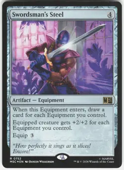 MAGIC MTG SWORDSMAN'S STEEL 752 COMMANDER: MARVEL SUPER HEROES FOIL - Image 1