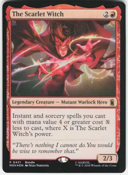 MAGIC MTG THE SCARLET WITCH 151 MARVEL SUPER HEROES FOIL - Image 1