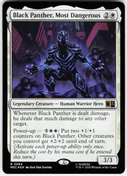 MAGIC MTG BLACK PANTHER, MOST DANGEROUS 584 COMMANDER: MARVEL SUPER HEROES FOIL - Image 1