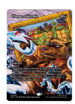 PLAGUE OF VERMIN (BORDERLESS) 7 TMNT MAGIC: THE GATHERING NM - Image 1