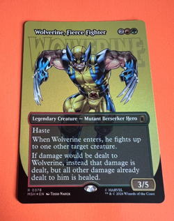 MTG - Wolverine, Fierce Fighter - Borderless Foil - Marvel Super Heroes - Image 1