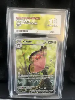 Pokemon TCG Vivillon Illustration Rare Card Surging Sparks 193/191 Ace 10 - Image 1