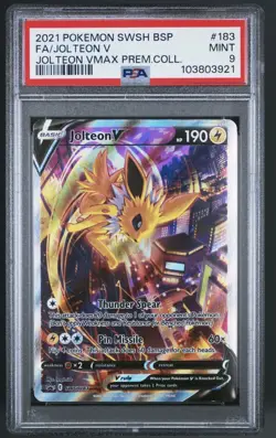 2021 Pokemon SWSH Jolteon V Black Star Promo SWSH183 PSA 9 - Image 3