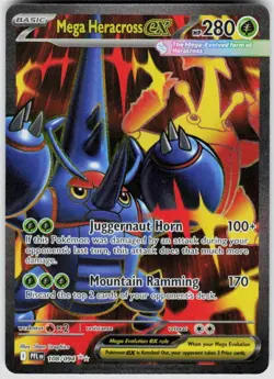 POKEMON MEGA HERACROSS EX 108/094 PHANTASMAL FLAMES HOLO NM/M - Image 1