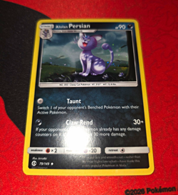 Pokemon Company Alolan Persian 79/149 Sun & Moon Holo Uncommon Eng 2017 NM - Image 1