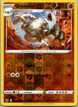 Graveler 068/159 Uncommon Crown Zenith Pokemon Reverse Holo Near Mint - Image 1