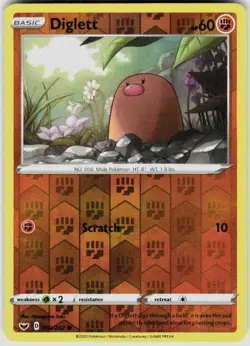 POKEMON DIGLETT 092/202 SWORD & SHIELD REVERSE HOLO NM/M - Image 1