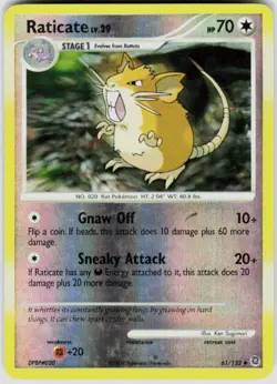 POKEMON RATICATE 61/132 SECRET WONDERS REVERSE HOLO LP - Image 1