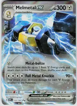 POKEMON MELMETAL EX 153/197 OBSIDIAN FLAMES HOLO NM/M - Image 1