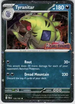 POKEMON TYRANITAR (PALDEA EVOLVED STAMP) 135/193 HOLO NM/M - Image 1