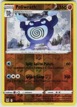 POKEMON POLIWRATH 085/196 LOST ORIGIN REVERSE HOLO LP - Image 1