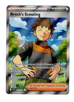 BROCK'S SCOUTING 179/159 ULTRA RARE JOURNEY TOGETHER POKEMON NM/M - Image 1