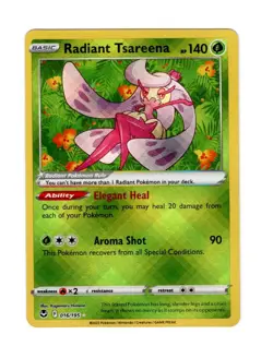 RADIANT TSAREENA 016/195 RADIANT RARE SILVER TEMPEST POKEMON NM/M - Image 1