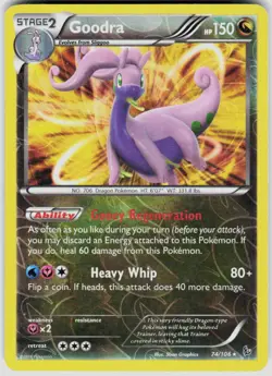 POKEMON GOODRA 74/106 HOLO FLASHFIRE REVERSE HOLO MP - Image 1