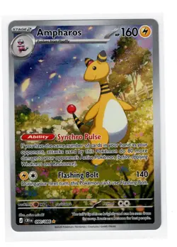 AMPHAROS 090/086 SHINY RARE ME04: CHAOS RISING POKEMON NM/M - Image 1