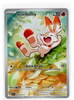 SCORBUNNY 225/217 ILLUSTRATION RARE ASCENDED HEROES POKEMON NM/M - Image 1