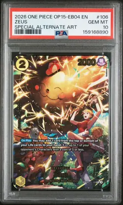 One Piece CCG Nami Zeus Special Alt Art Holo PSA 10 Gem Mint TCG SP - Image 1