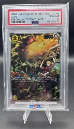 One Piece CCG Nami Zeus Special Alt Art Holo PSA 10 Gem Mint TCG SP - Image 4