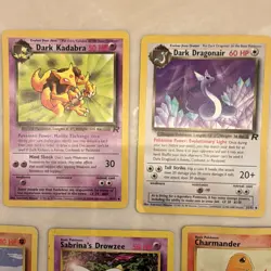 Pokemon TCG Vintage 13-Card Lot 1999 English Team Rocket Gym Neo Base Dark - Image 2