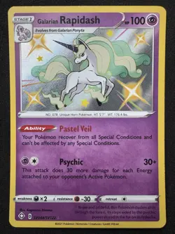 Galarian Rapidash SV048/SV122 Shining Fates Shiny Holo Rare Pokemon Card NM - Image 1