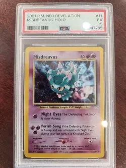 Misdreavus Neo Revelation Holo Pokemon Card WOTC PSA 5 - Image 1