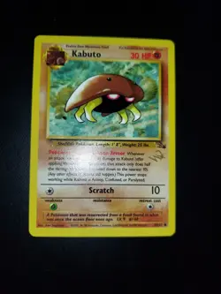 Gold W Stamped Kabuto Fossil Wizards Of The Coast Pokemon Card WotC - Image 1