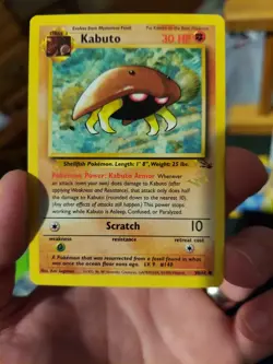 Gold W Stamped Kabuto Fossil Wizards Of The Coast Pokemon Card WotC - Image 3