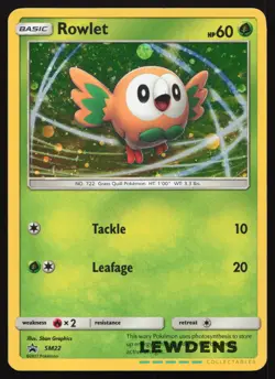 Rowlet - SM22 - Cosmos Holo - Sun & Moon Black Star Promo - Pokemon Card - Image 1