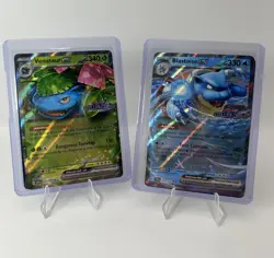 Blastoise Ex 030/142 & Venusaur Ex 001/142 Sv07: Stellar Crown Stamped Promo 2x - Image 1