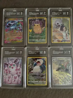 Pokemon TCG TAG Graded Cards Lot of 6 - Slabs Grade 7/8/9 - Image 1