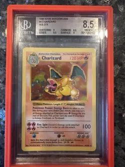 1999 Pokemon Shadowless Charizard Holo #4/102 BGS 8.5 - Image 3