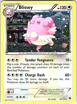 Blissey 81/119 Rare Phantom Forces Pokemon Reverse Holo Near Mint - Image 1