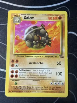 Pokemon TCG - Golem 36/62 - Fossil Set Unlimited - Image 1