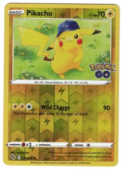 Pikachu 028/078 Pokemon GO Reverse Holo, LP - Image 1