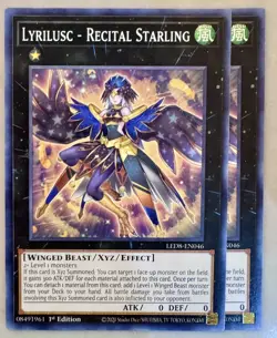 Yugioh! 2x Lyrilusc - Recital Starling LED8-EN046 Common - 1st ed NM - Image 1