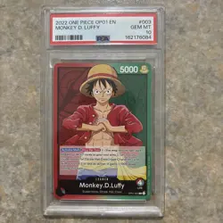 PRE ERRATA 2022 One Piece OP01-003 Monkey D. Luffy Leader EN PSA 10 low PSA pop. - Image 1