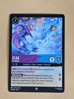 Lorcana Archazia's Island Elsa Ice Maker 69/204 Super Rare Cold Foil + Non-Foil - Image 3