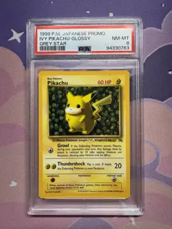 Pokemon 1999 PSA 8 Japanese Promo Corocoro Ivy Pikachu Glossy Grey Star! - Image 1