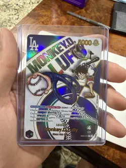 LA Dodgers Luffy Promo One Piece Fan Art Custom Card - Image 1
