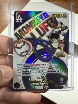 LA Dodgers Luffy Promo One Piece Fan Art Custom Card - Image 4